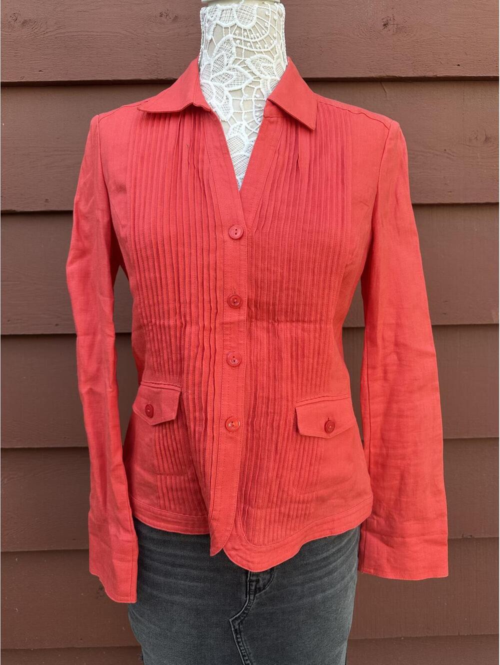 Jones New‎ York Coral Linen Blazer Jacket